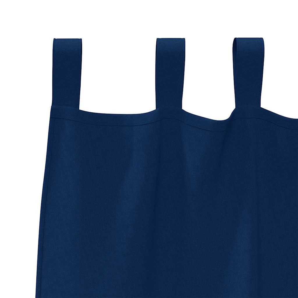 vidaXL Κουρτίνες 2 pcs Σκούρο Μπλε 245 x 140 εκ. Πολυεστέρας