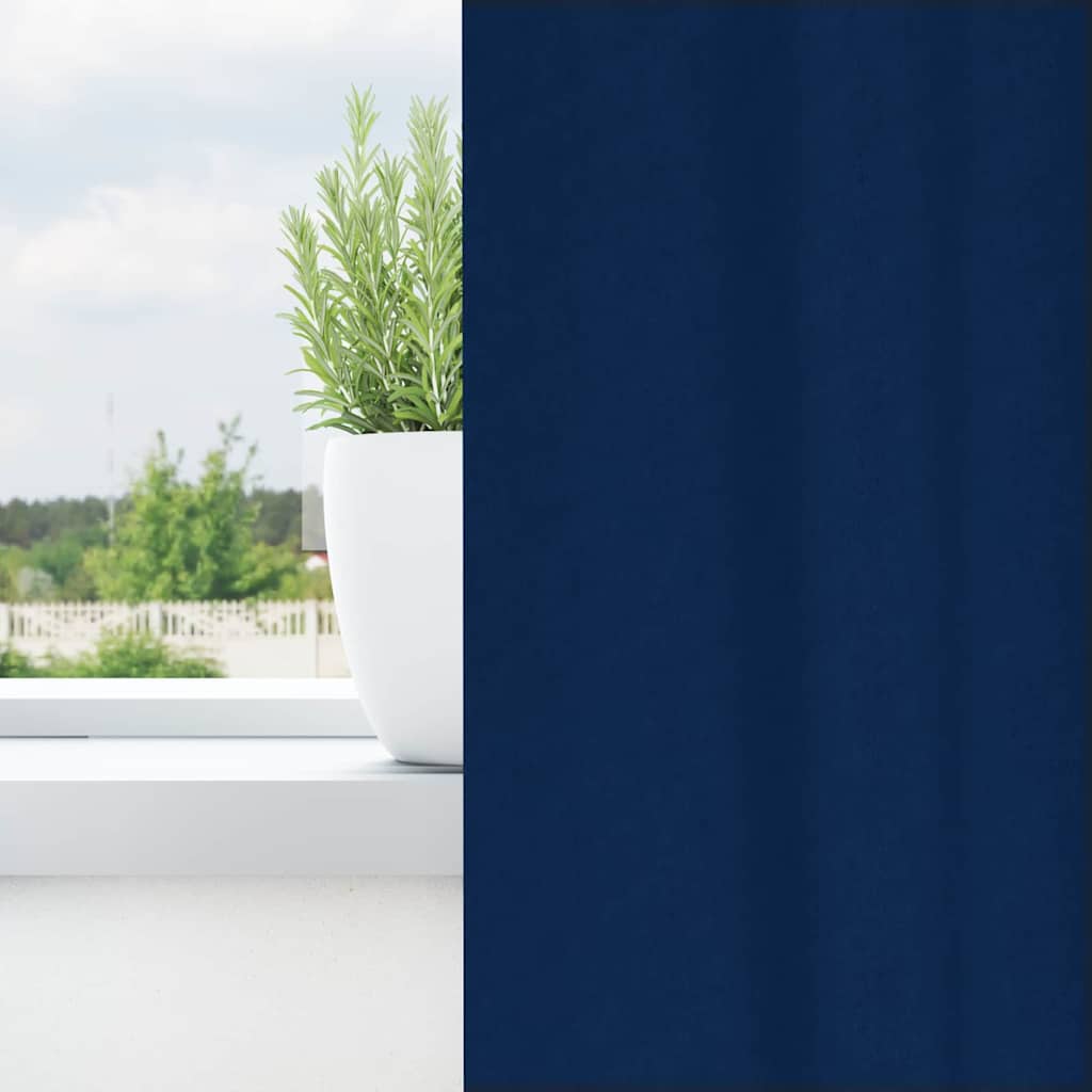 vidaXL Κουρτίνες 2 pcs Σκούρο Μπλε 245 x 140 εκ. Πολυεστέρας