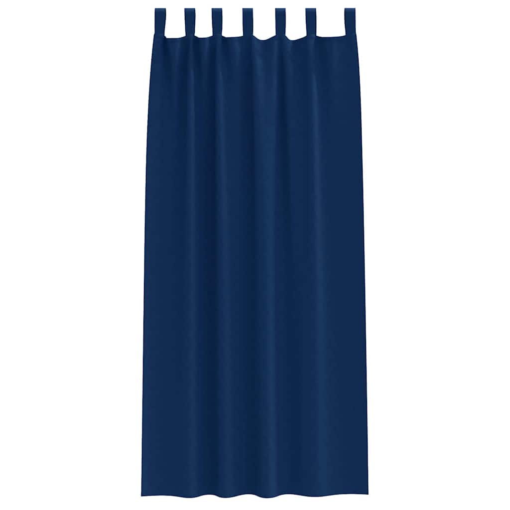 vidaXL Κουρτίνες 2 pcs Σκούρο Μπλε 245 x 140 εκ. Πολυεστέρας