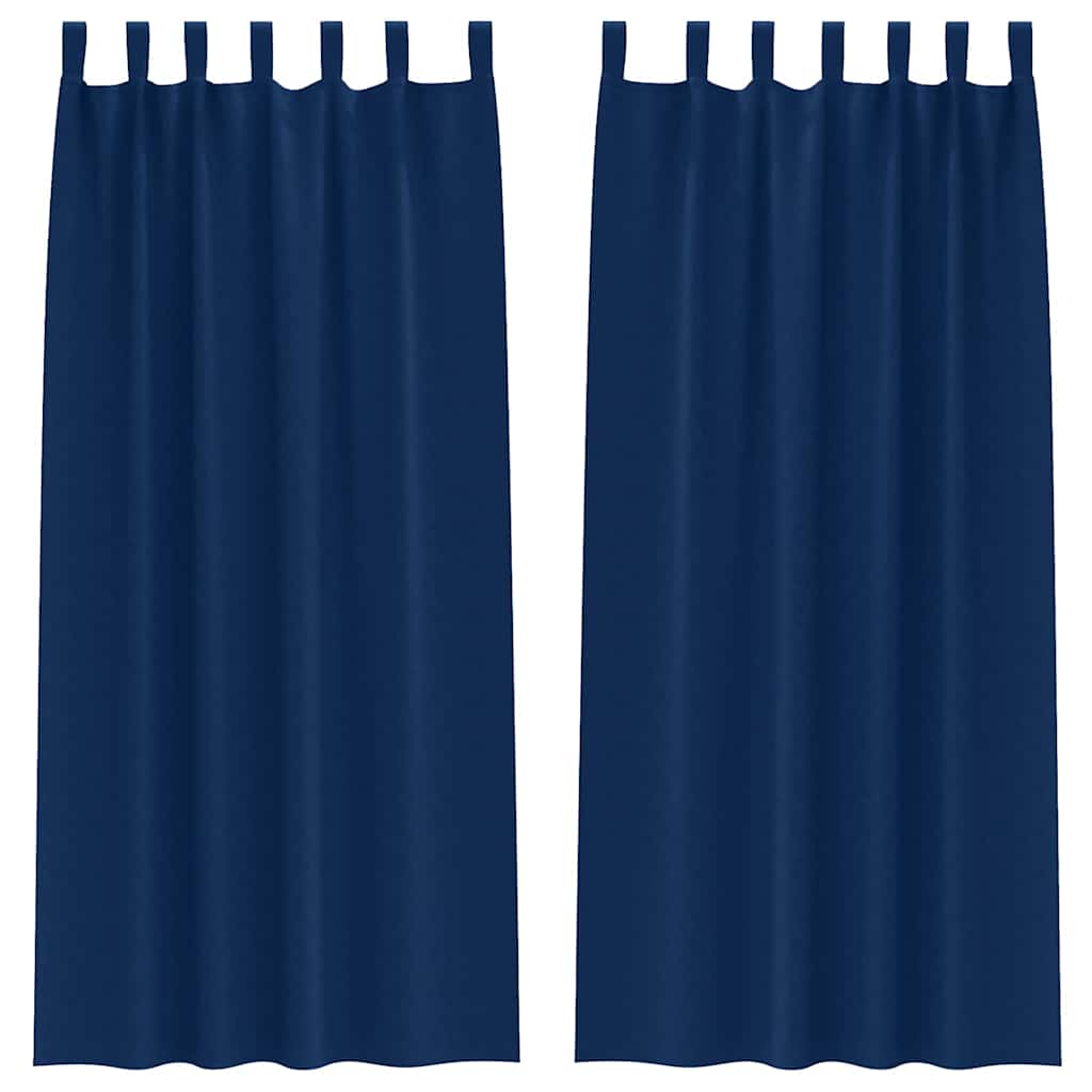 vidaXL Κουρτίνες 2 pcs Σκούρο Μπλε 260 x 140 εκ. Πολυεστέρας