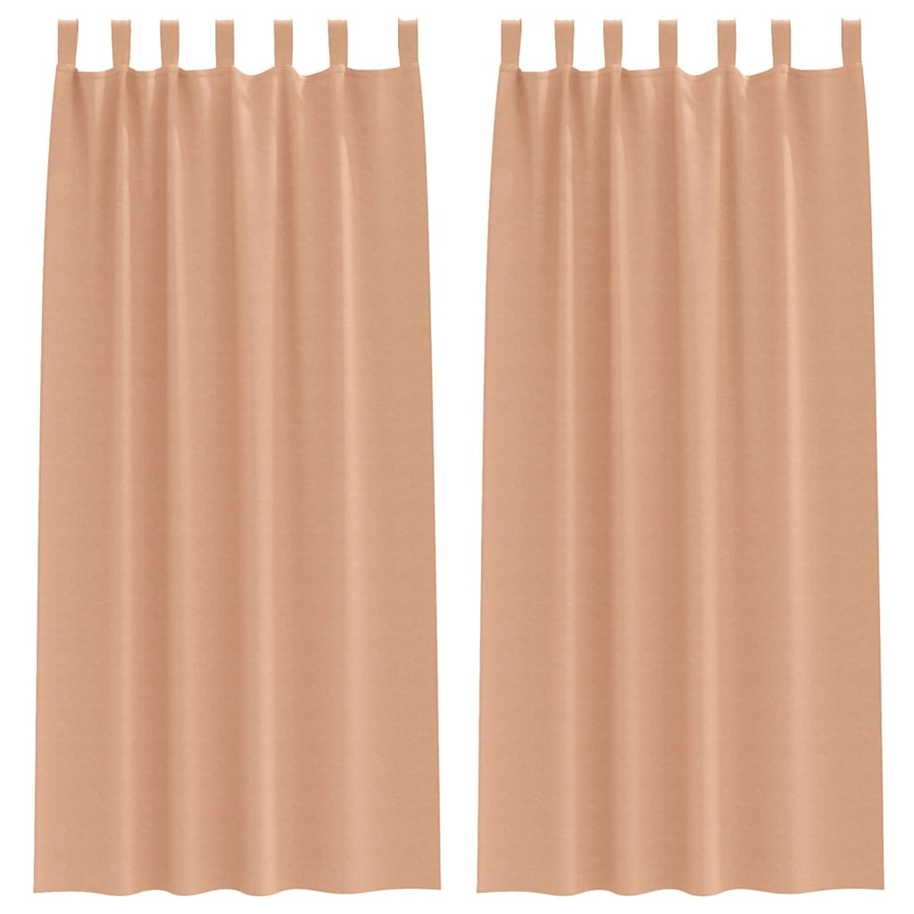 vidaXL Κουρτίνες 2 pcs Ανοιχτό καφέ 245 x 140 εκ. Πολυεστέρας