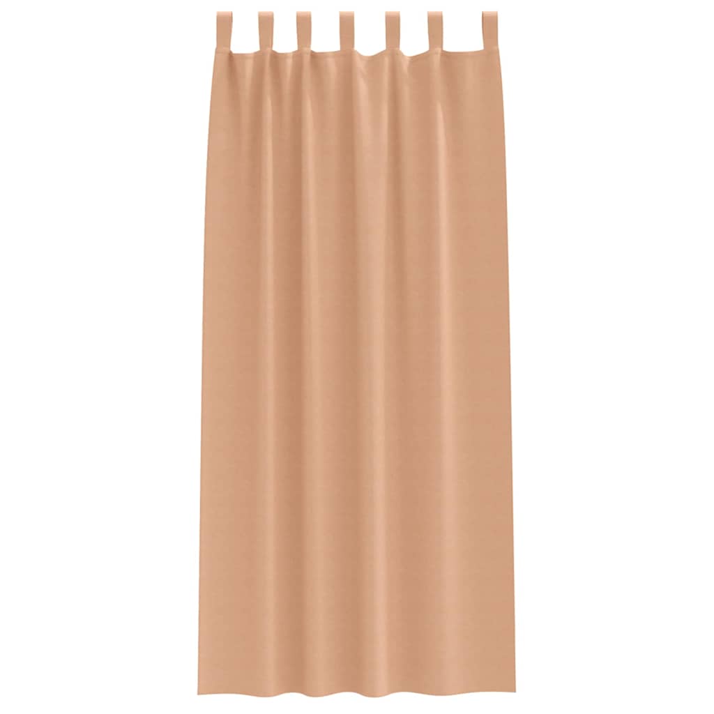vidaXL Κουρτίνες 2 pcs Ανοιχτό καφέ 245 x 140 εκ. Πολυεστέρας
