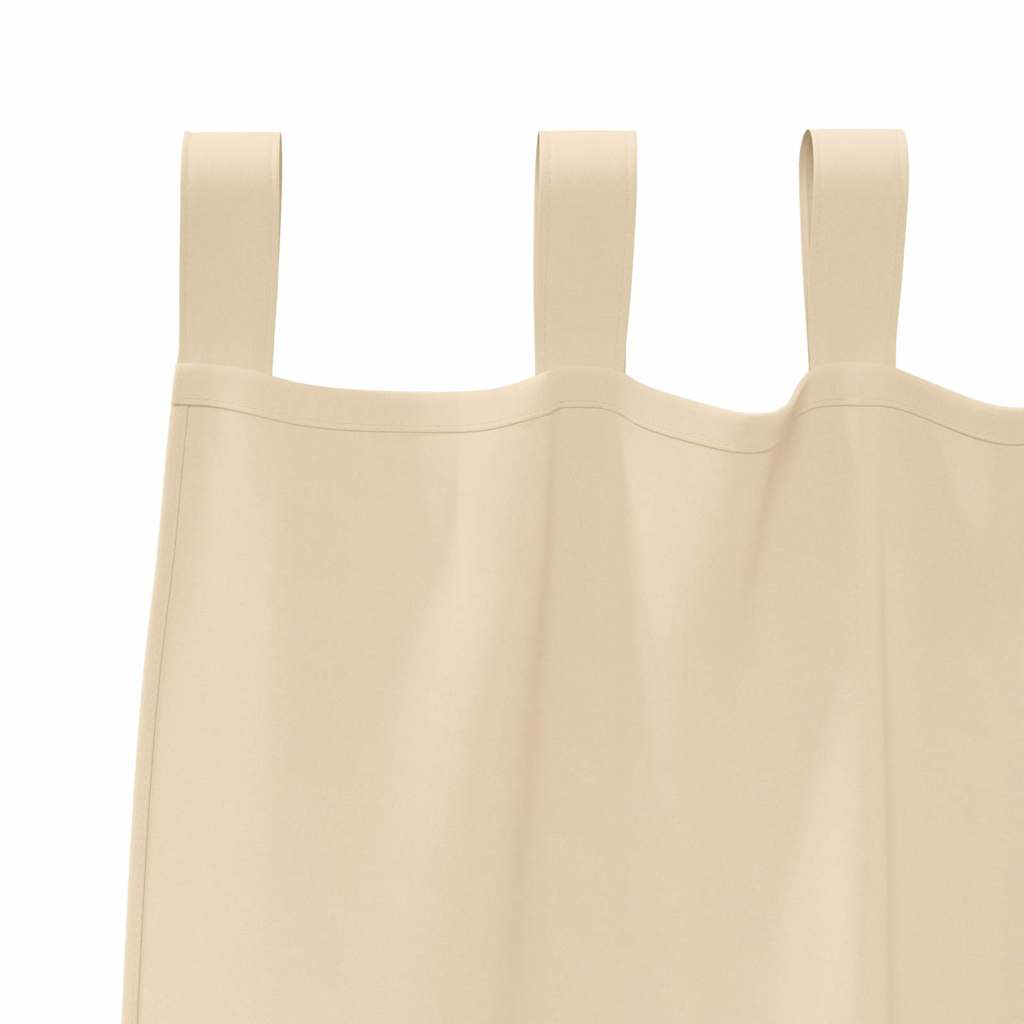 vidaXL Κουρτίνες με κουρτίνες 2 pcs Κρεμ 260 x 140 εκ. Πολυεστέρας