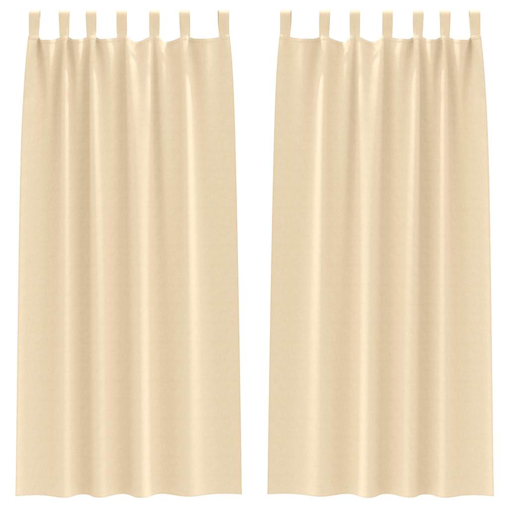 vidaXL Κουρτίνες με κουρτίνες 2 pcs Κρεμ 260 x 140 εκ. Πολυεστέρας