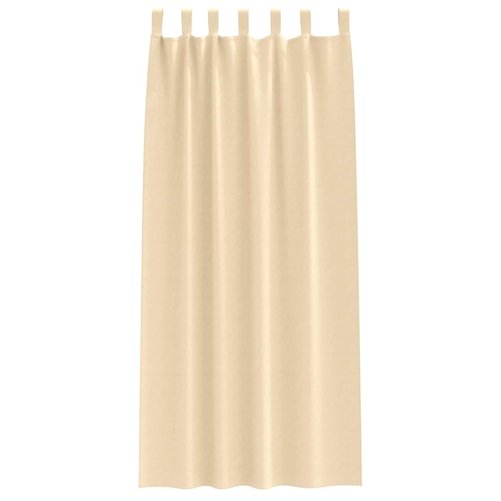 vidaXL Κουρτίνες με κουρτίνες 2 pcs Κρεμ 260 x 140 εκ. Πολυεστέρας