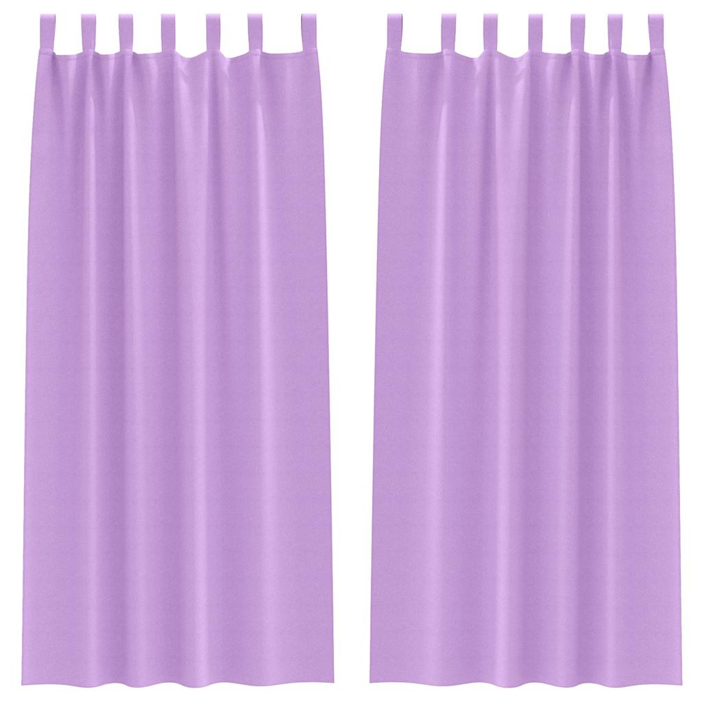 vidaXL Κουρτίνες με κουρτίνες 2 pcs Μοβ 260 x 140 εκ. Πολυεστέρας