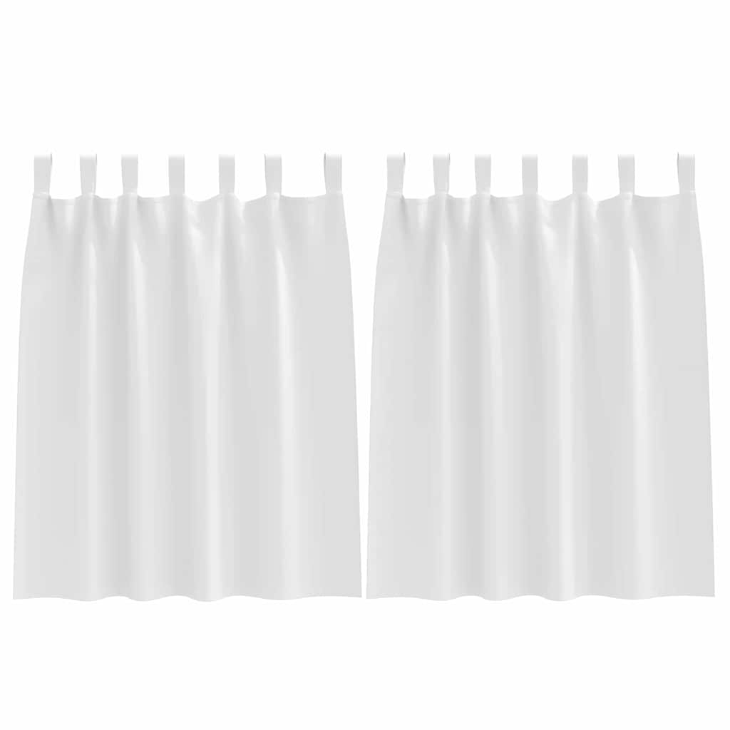 vidaXL Κουρτίνες με κουρτίνες 2 pcs Καθαρό Λευκό Πολυεστέρας