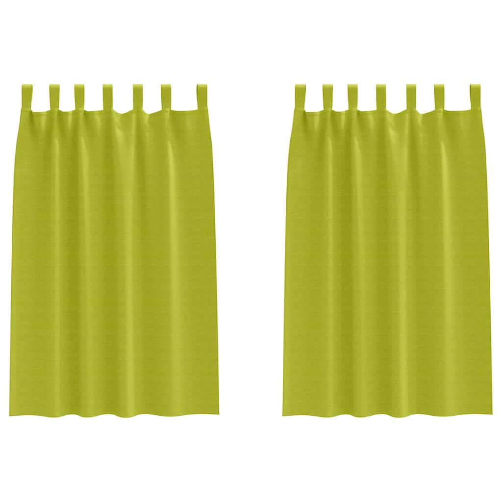 vidaXL Κουρτίνες με κουρτίνες 2 pcs Λαχανί Πολυεστέρας