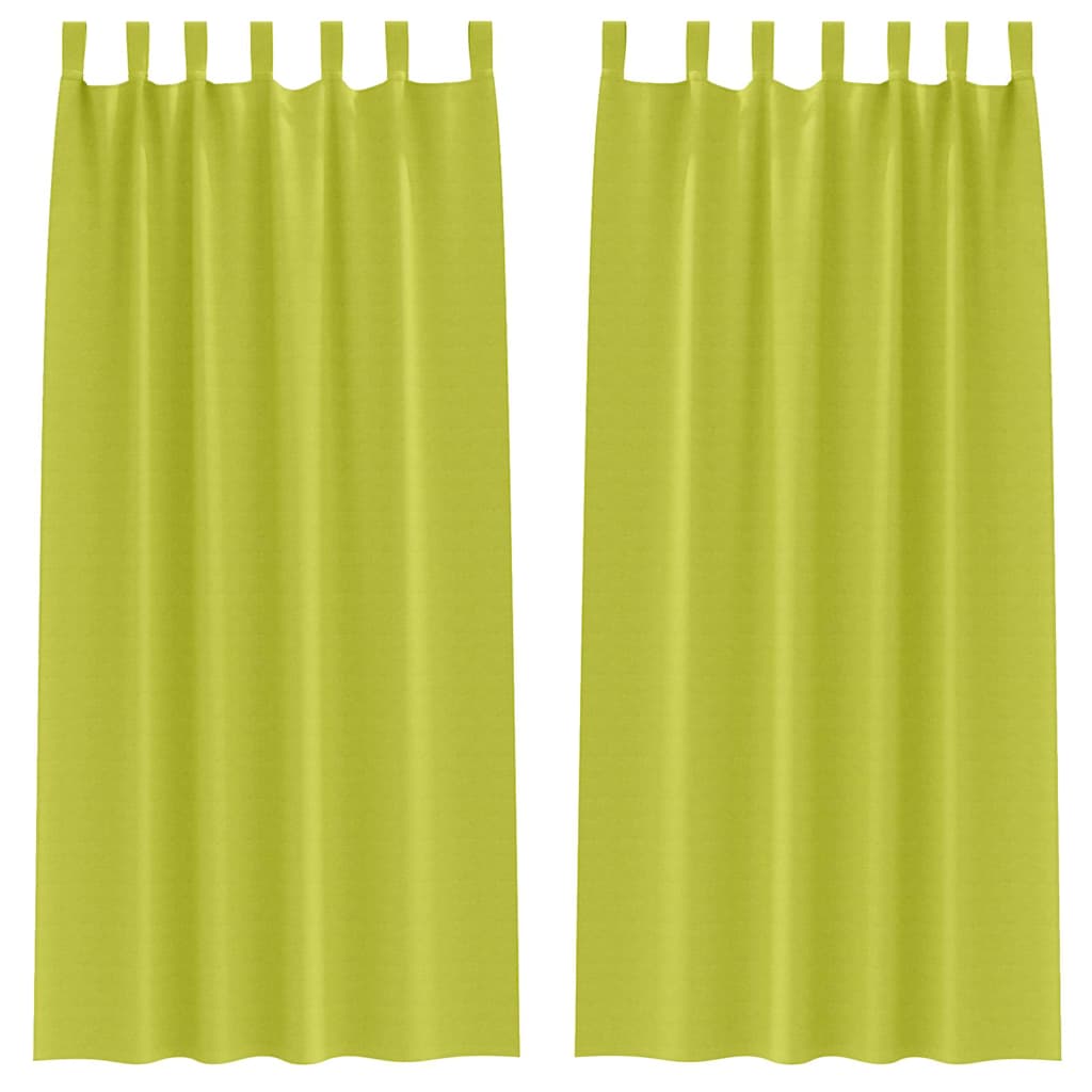 vidaXL Κουρτίνες με κουρτίνες 2 pcs Λαχανί 260 x 140 εκ. Πολυεστέρας