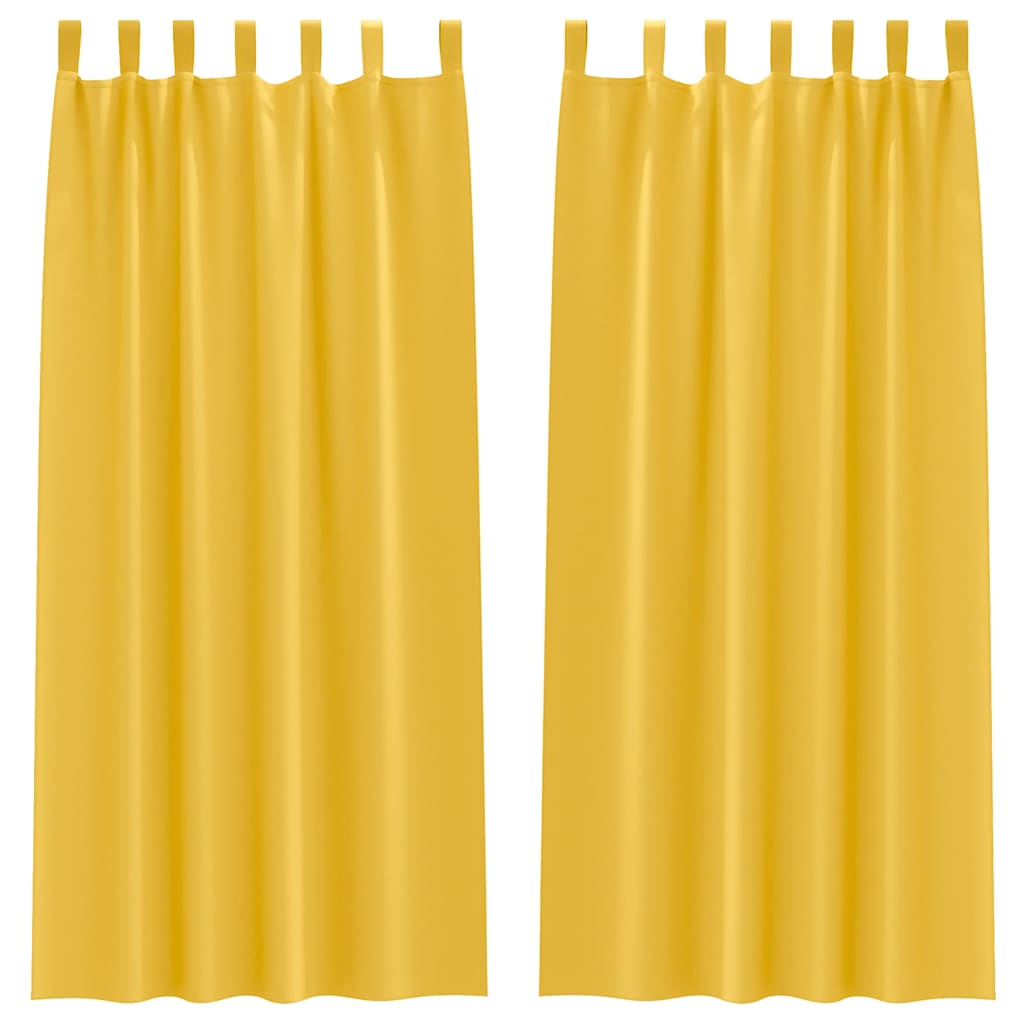 vidaXL Κουρτίνες 2 pcs κίτρινο μουσταρδί 260 x 140 εκ. Πολυεστέρας