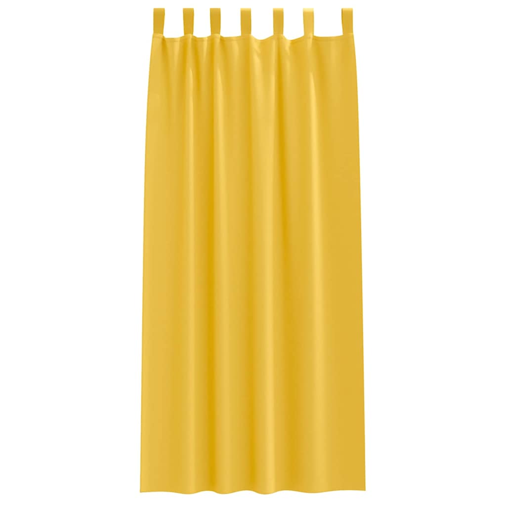 vidaXL Κουρτίνες 2 pcs κίτρινο μουσταρδί 260 x 140 εκ. Πολυεστέρας