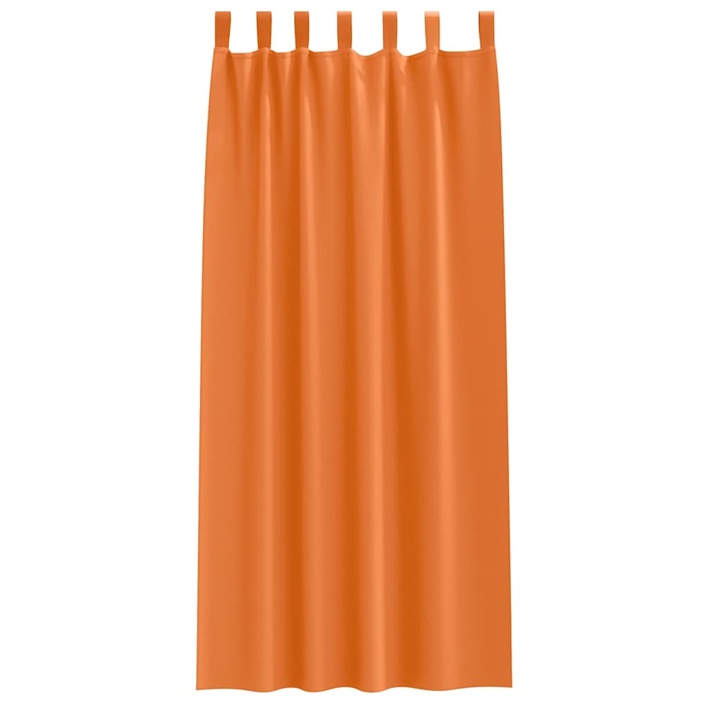 vidaXL Κουρτίνες με κουρτίνες 2 pcs Φωτεινό Πορτοκάλι Πολυεστέρας