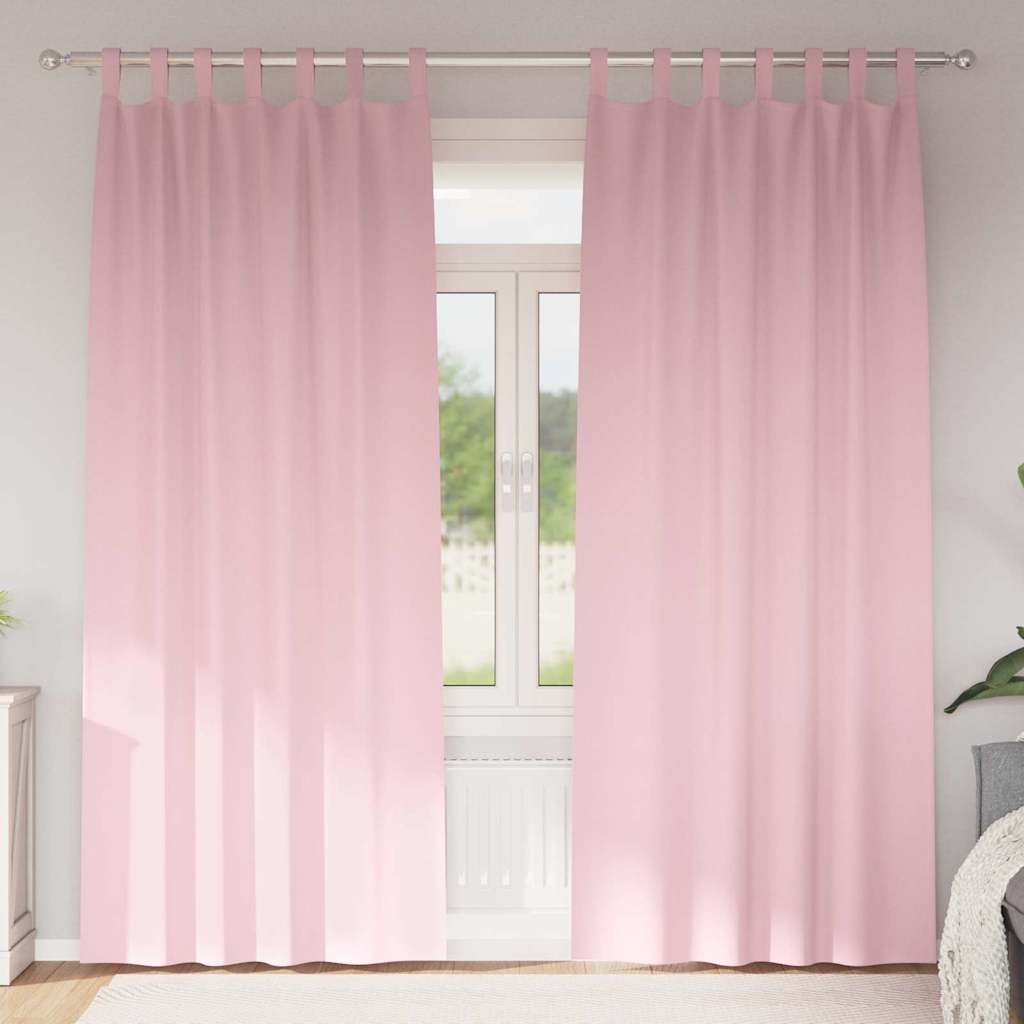 vidaXL Κουρτίνες 2 pcs Μωρουδίστικο Ροζ 245 x 140 εκ. Πολυεστέρας