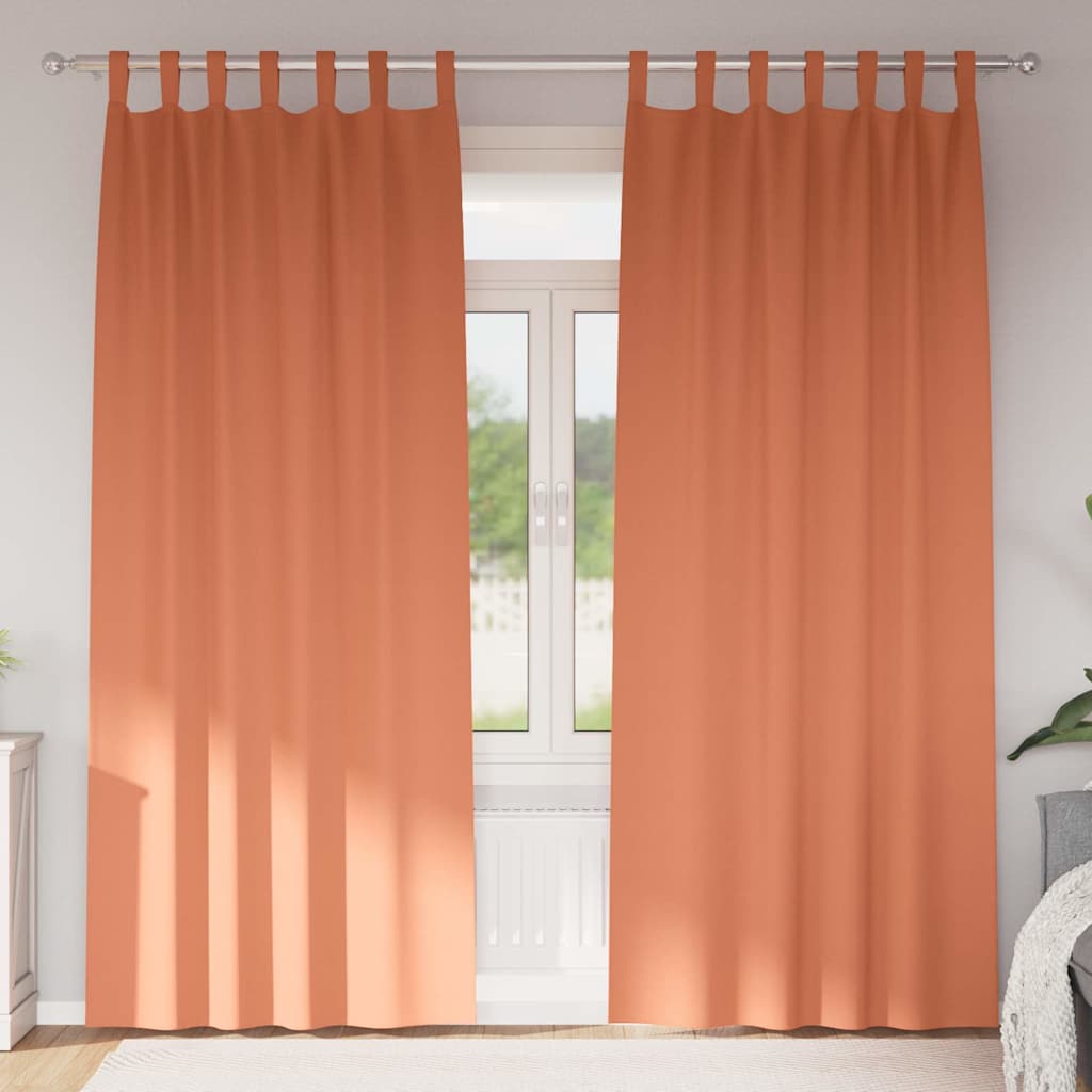 vidaXL Κουρτίνες με κουρτίνες 2 pcs Τερακότα 260 x 140 εκ. Πολυεστέρας