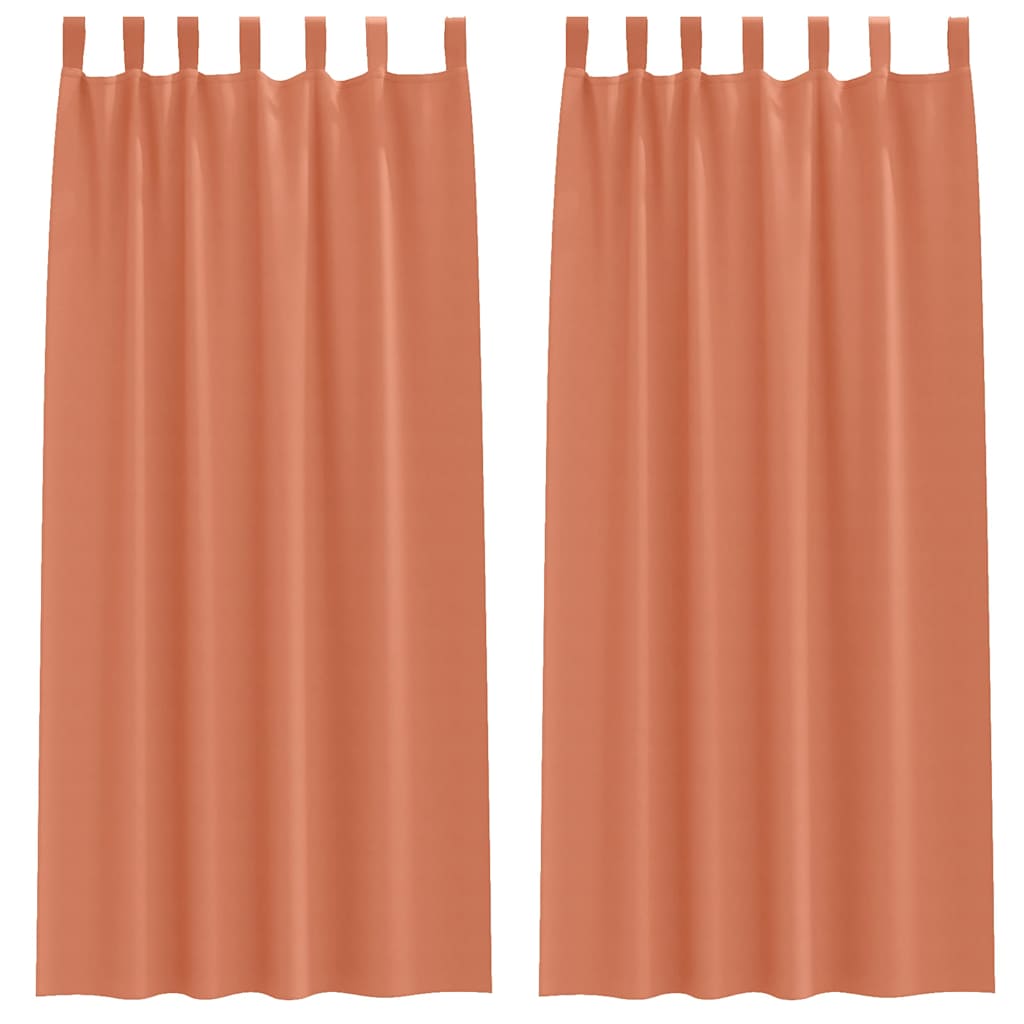 vidaXL Κουρτίνες με κουρτίνες 2 pcs Τερακότα 260 x 140 εκ. Πολυεστέρας