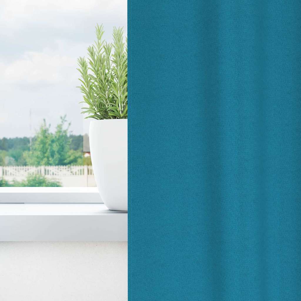 vidaXL Κουρτίνες με κουρτίνες 2 pcs Τιρκουάζ 245 x 140 εκ. Πολυεστέρας