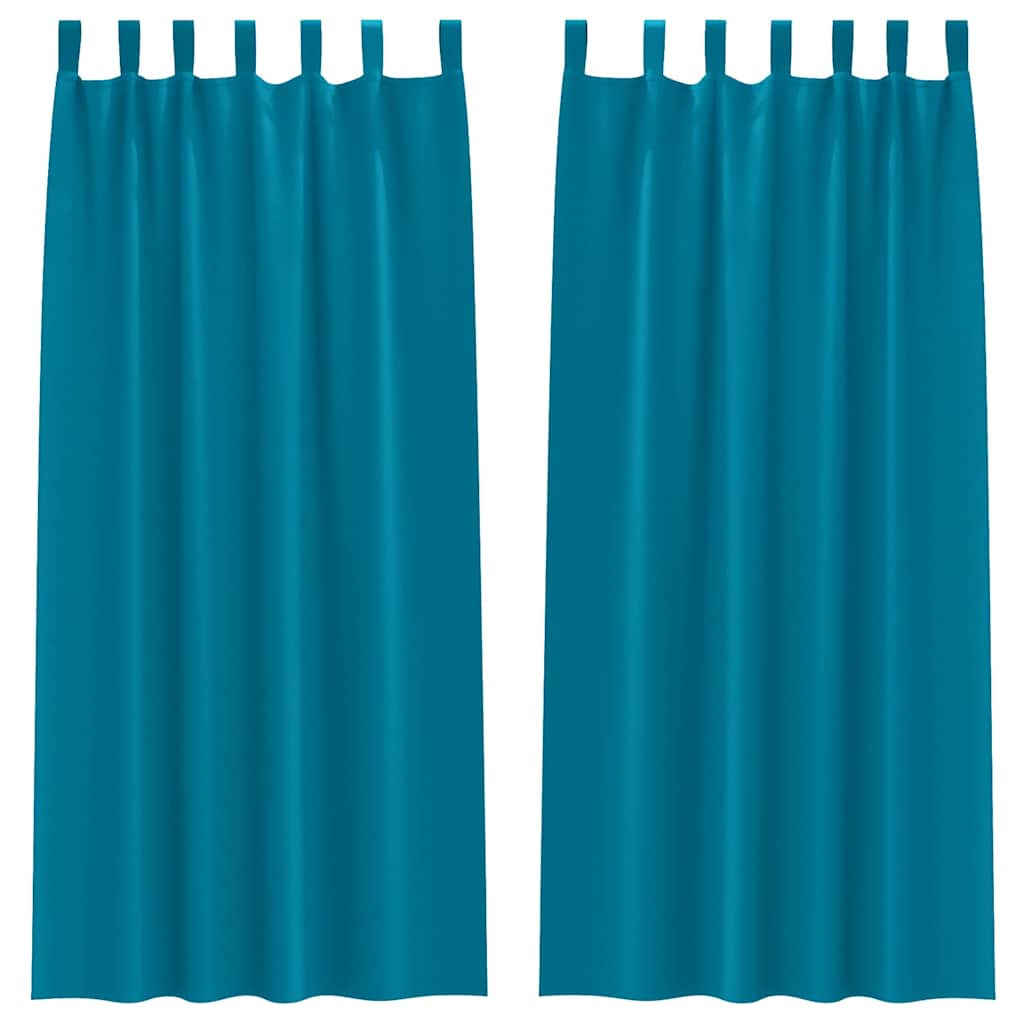 vidaXL Κουρτίνες με κουρτίνες 2 pcs Τιρκουάζ 245 x 140 εκ. Πολυεστέρας