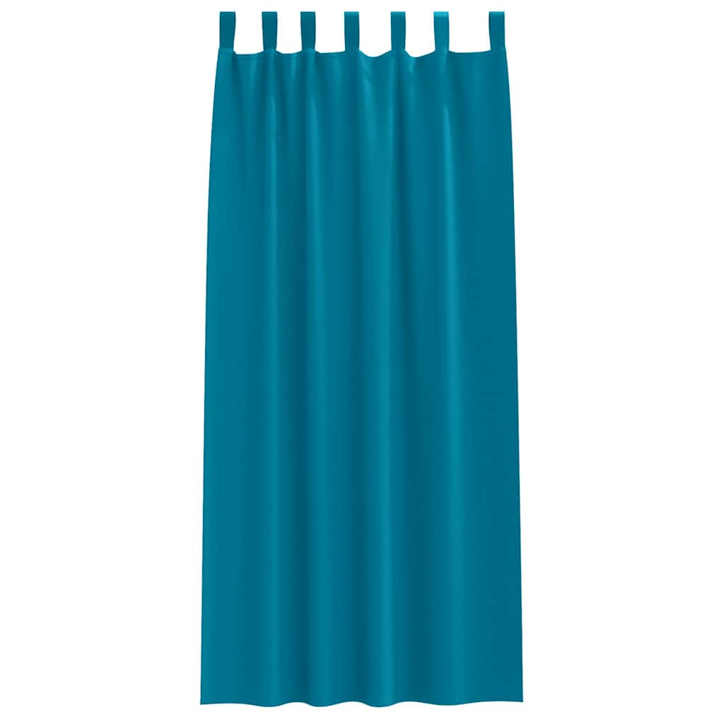 vidaXL Κουρτίνες με κουρτίνες 2 pcs Τιρκουάζ 245 x 140 εκ. Πολυεστέρας