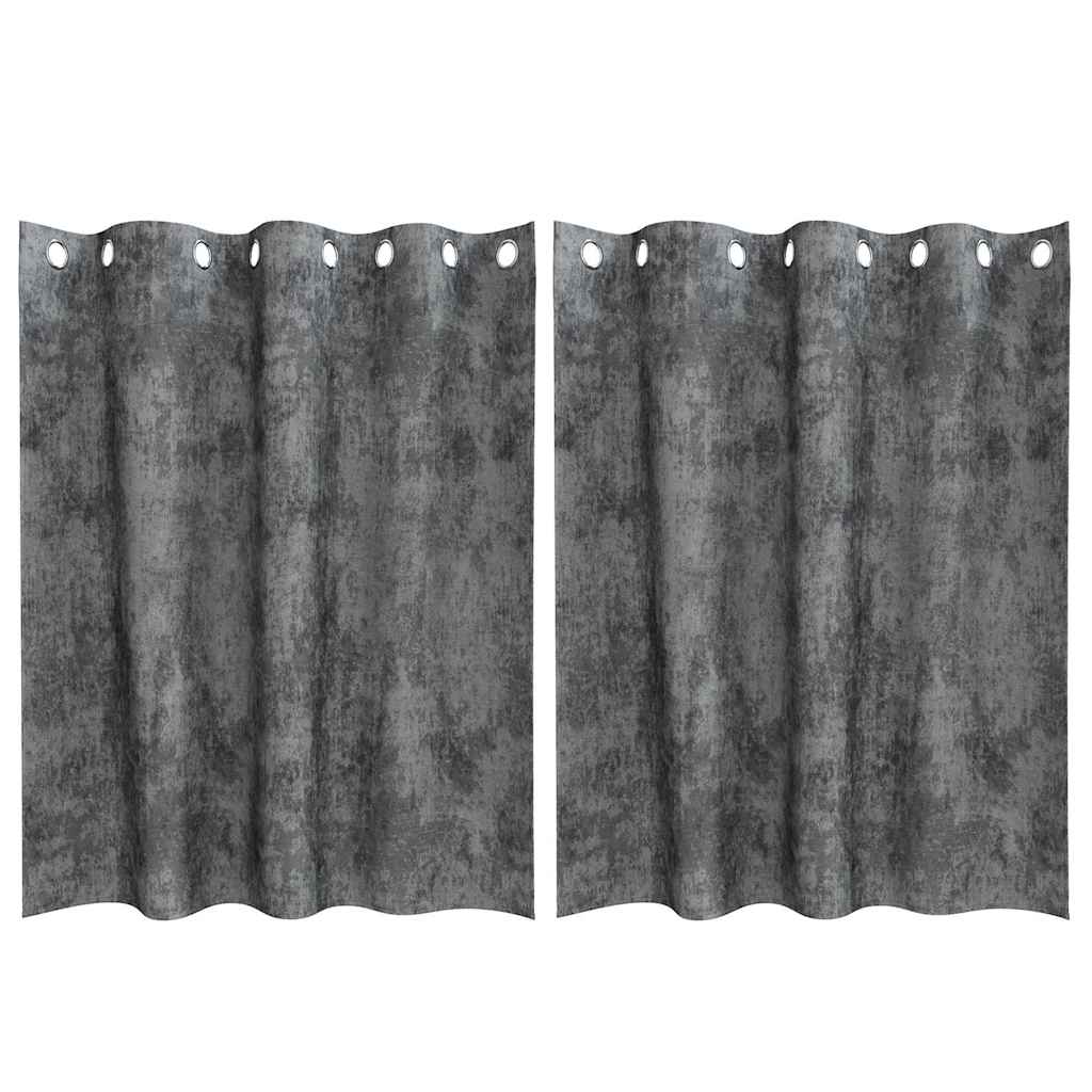 vidaXL Κουρτίνες 2 τεμ με τρύπες Γκρι 140x140 εκ