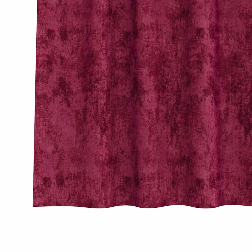 vidaXL Κουρτίνα με κουρτίνες 2 pcs Κόκκινο 140 x 140 cm Βελούδο