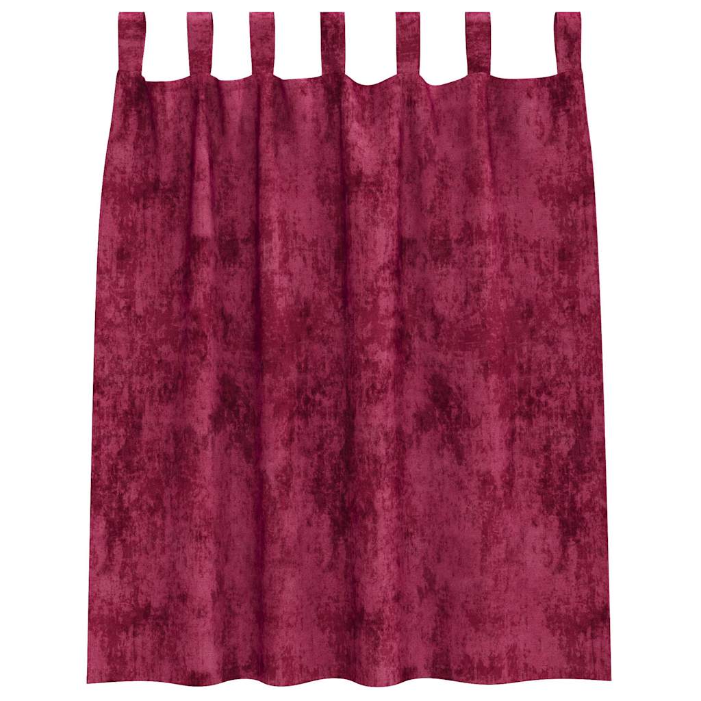 vidaXL Κουρτίνα με κουρτίνες 2 pcs Κόκκινο 140 x 140 cm Βελούδο