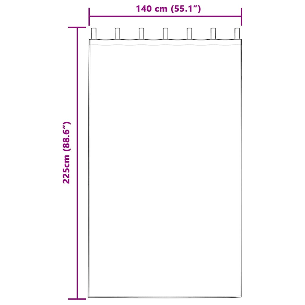 vidaXL κουρτίνες 2 τεμάχια με θηλιές γκρι 225x140 εκ.