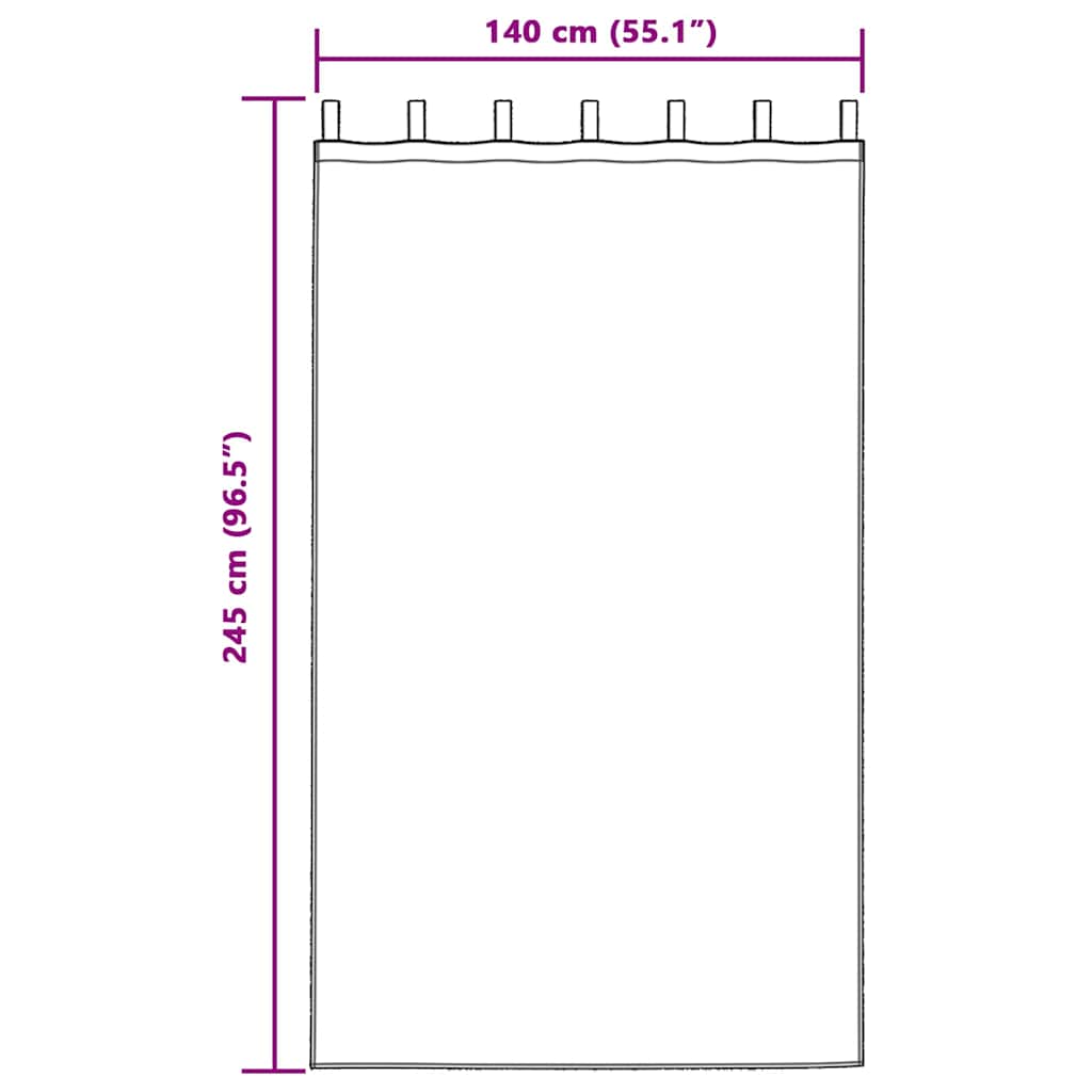 vidaXL Κουρτίνες Βελούδινες 2 τμχ με οπές Κρεμ 245x140 εκ.