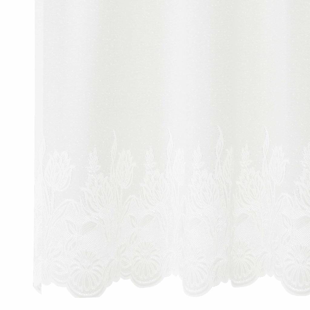 vidaXL Κουρτίνες με κουρτίνες Floral Λευκό 150 x 120 cm Πολυεστέρας