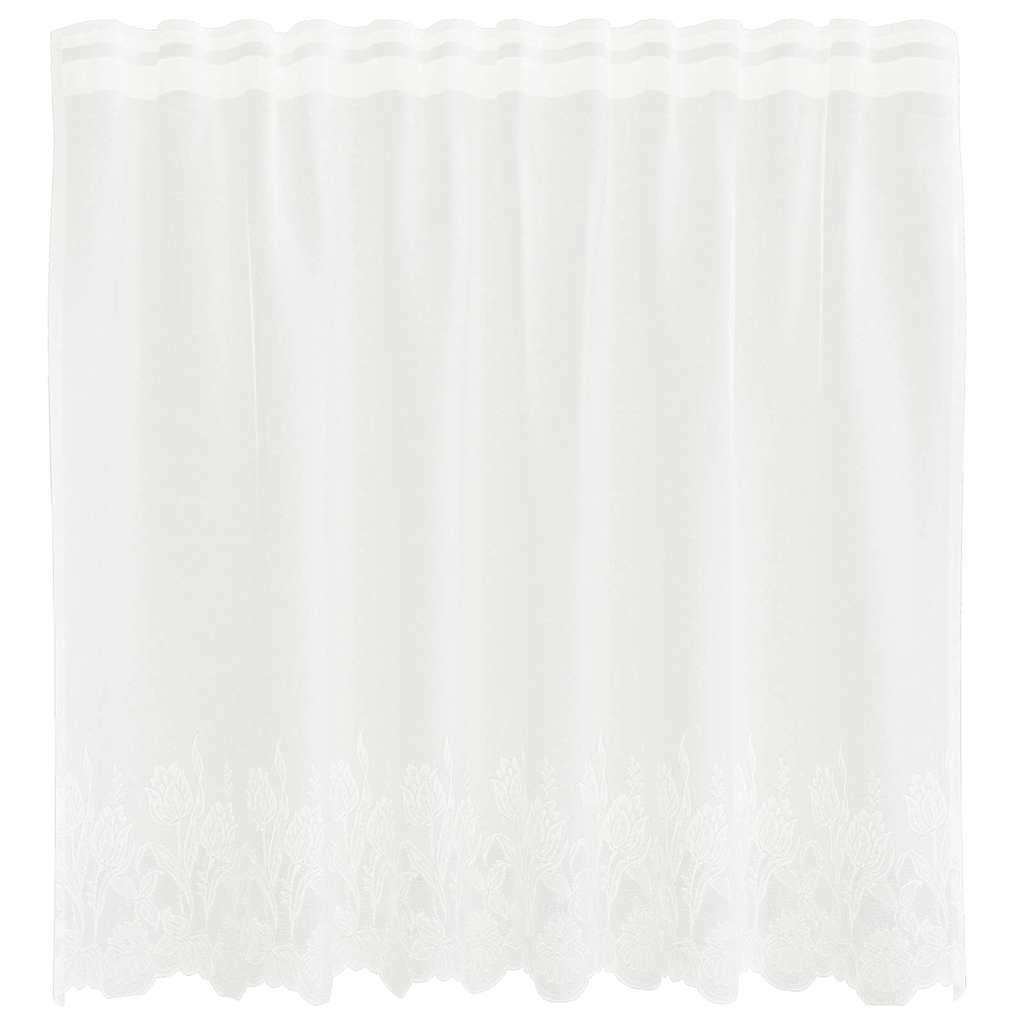 vidaXL Κουρτίνες με κουρτίνες Floral Λευκό 150 x 120 cm Πολυεστέρας