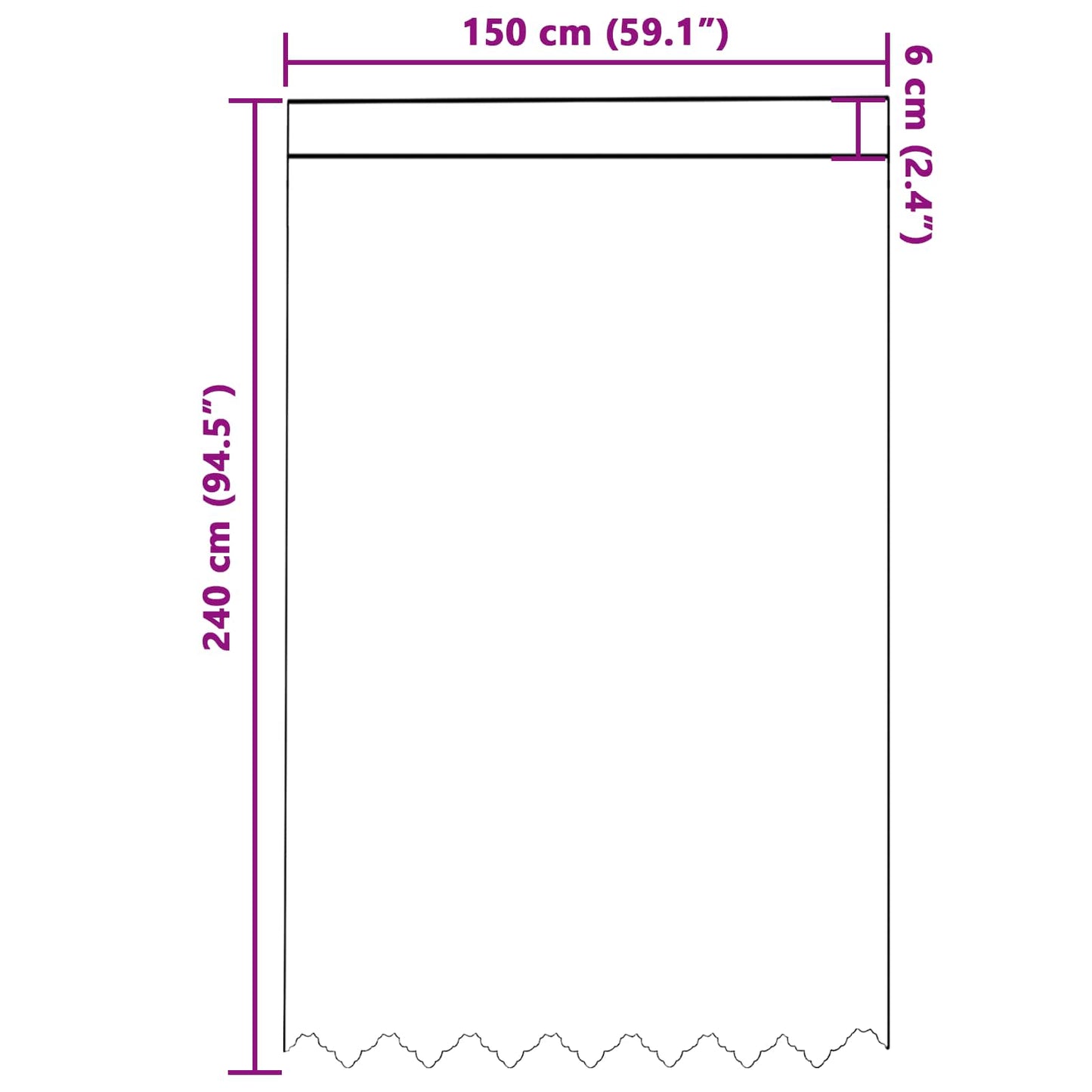 vidaXL Κουρτίνα Δαντέλας με κουρτίνες Λευκό 150 x 240 εκ. Πολυεστέρας