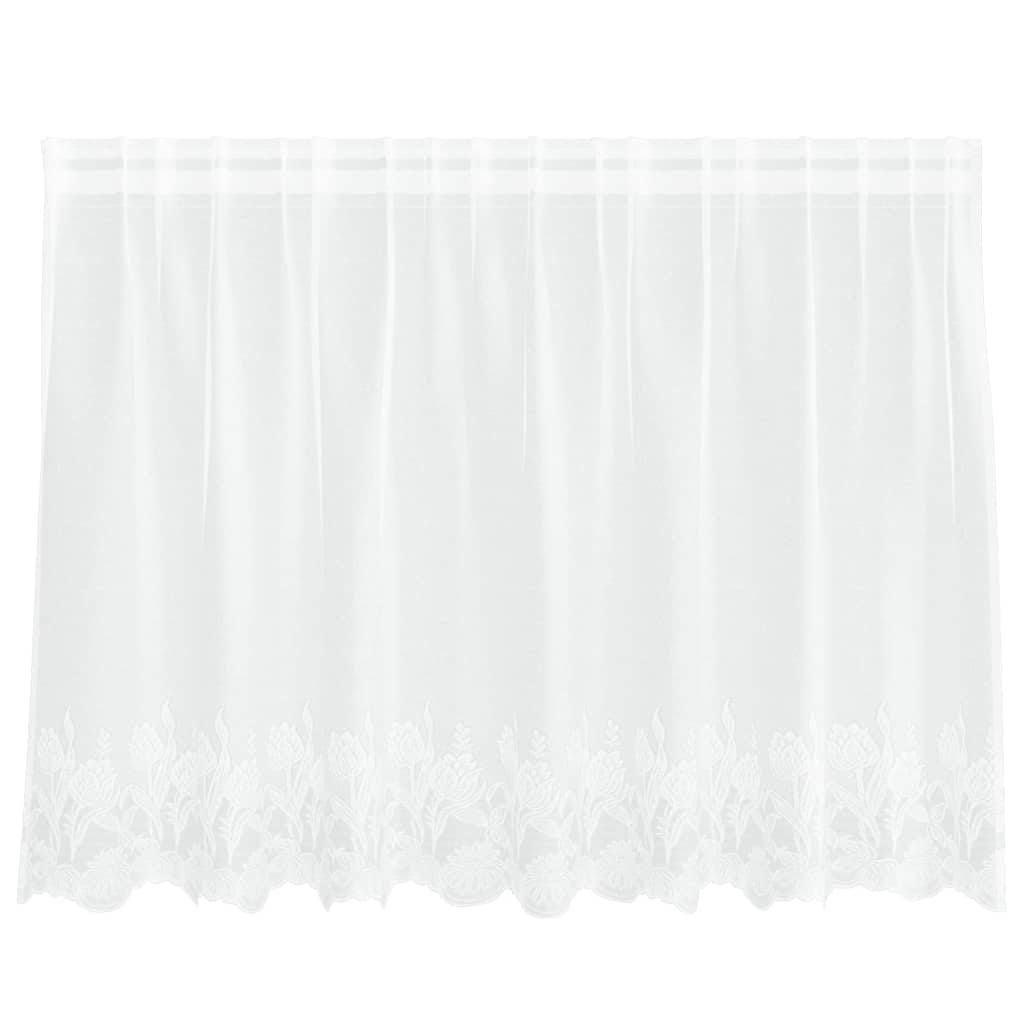 vidaXL Κουρτίνες με κουρτίνες Floral Λευκό 200 x 100 cm Πολυεστέρας