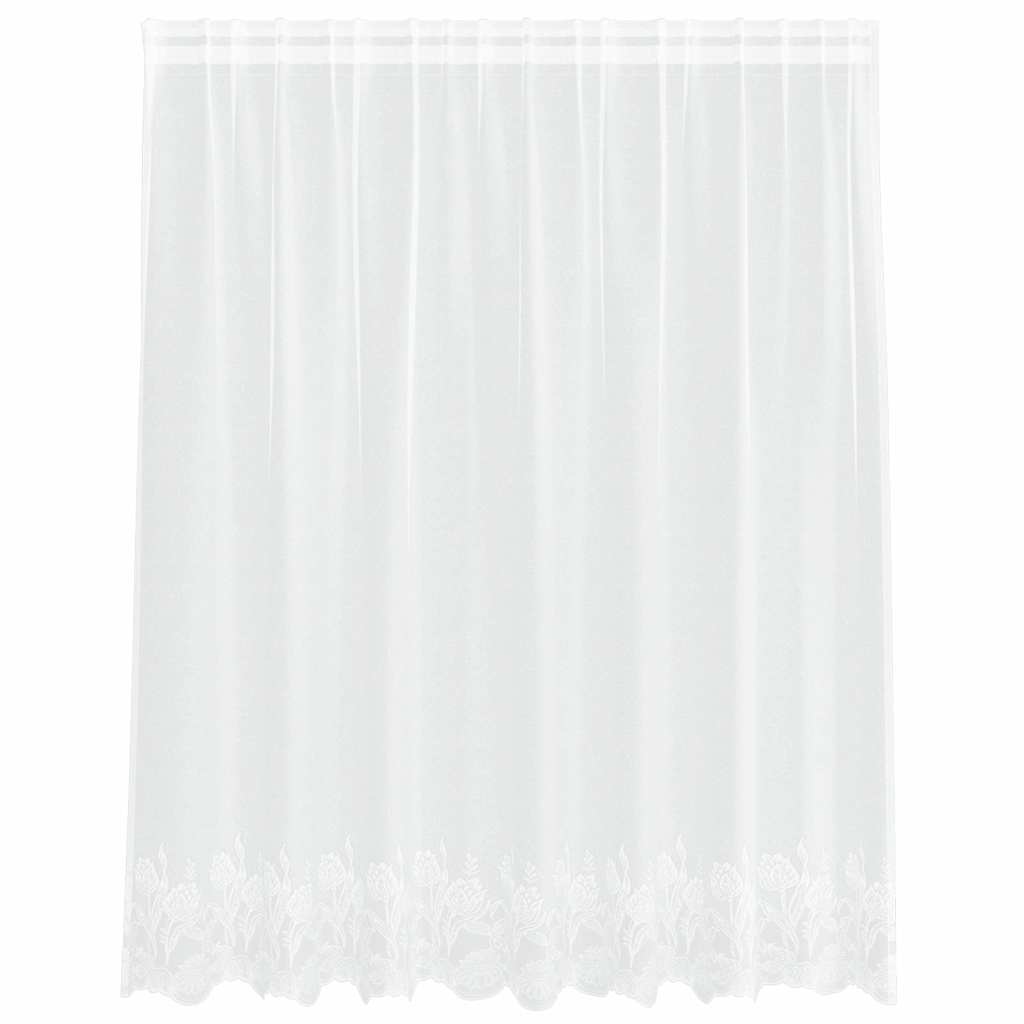 vidaXL Κουρτίνες με κουρτίνες Floral Λευκό 200 x 140 cm Πολυεστέρας