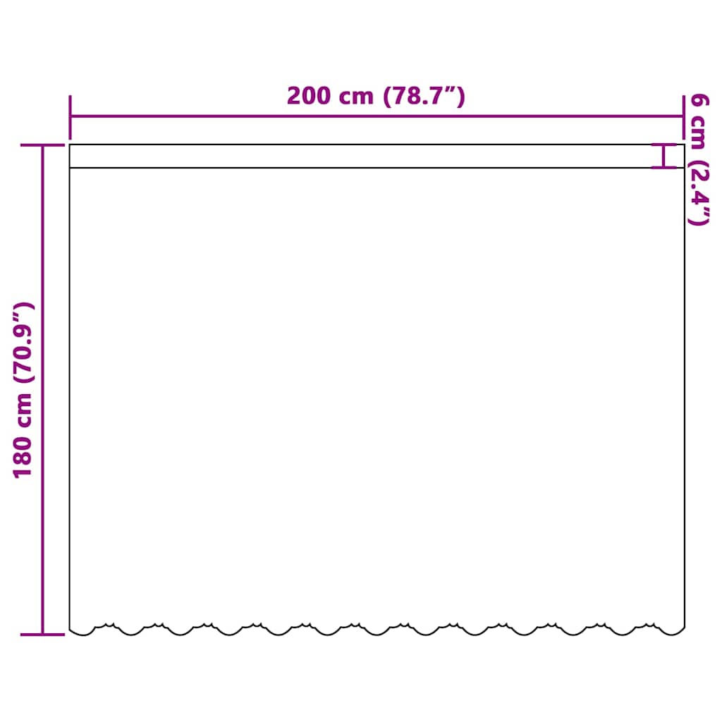 vidaXL Κουρτίνα Δαντέλας με κουρτίνες Λευκό 200x180cm Πολυεστέρας