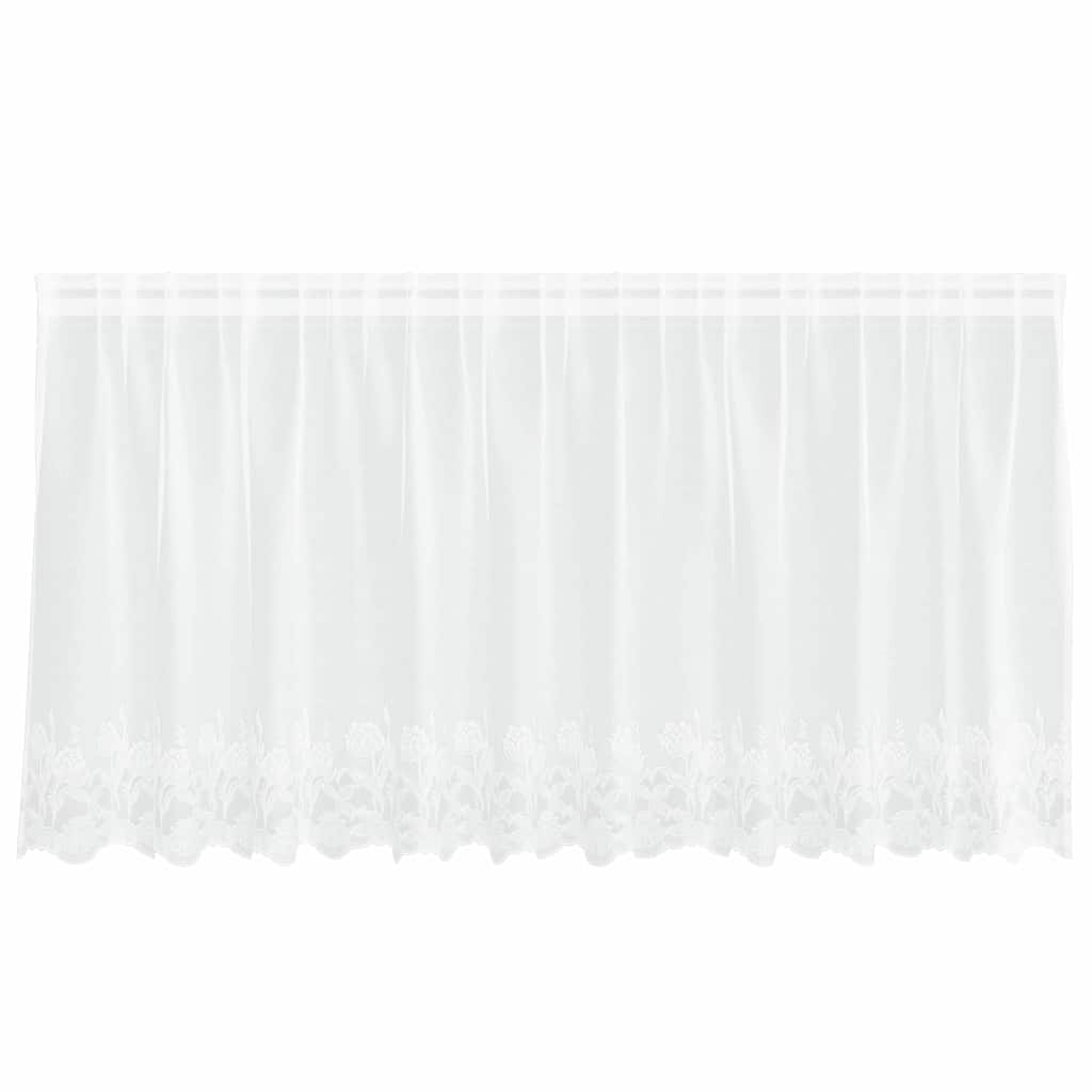 vidaXL Κουρτίνες με κουρτίνες Floral Λευκό 300 x 100 cm Πολυεστέρας