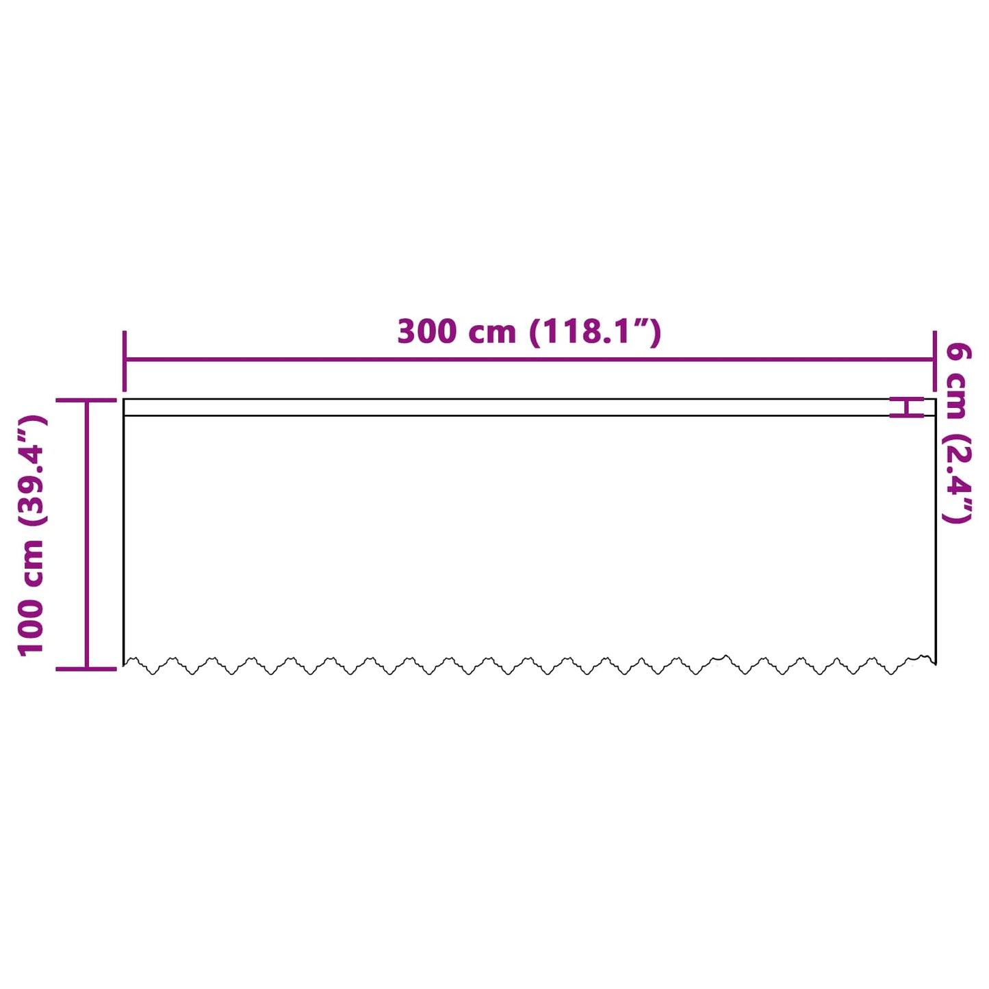 vidaXL Κουρτίνα Δαντέλας Λευκό 100 x 300 cm Πολυεστέρας