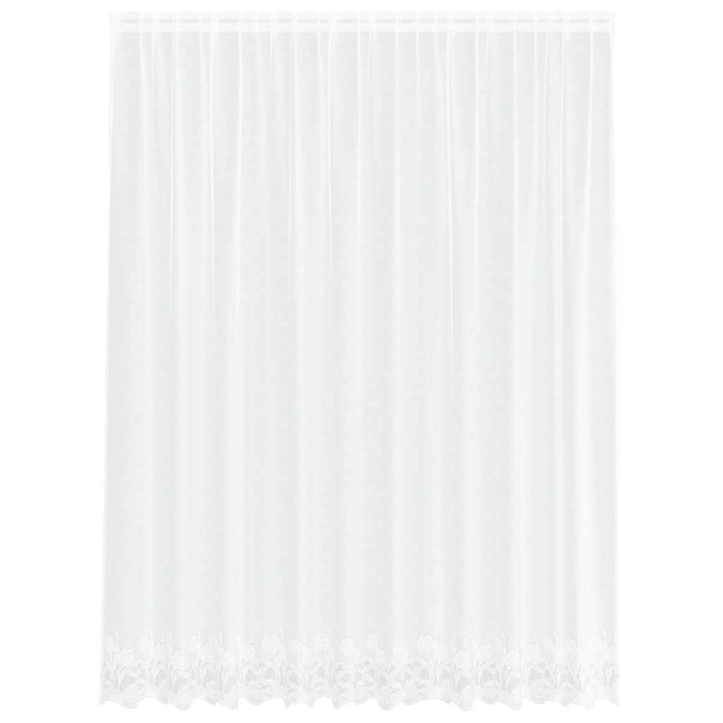 vidaXL Κουρτίνες με κουρτίνες Floral Λευκό 300 x 245 cm Πολυεστέρας