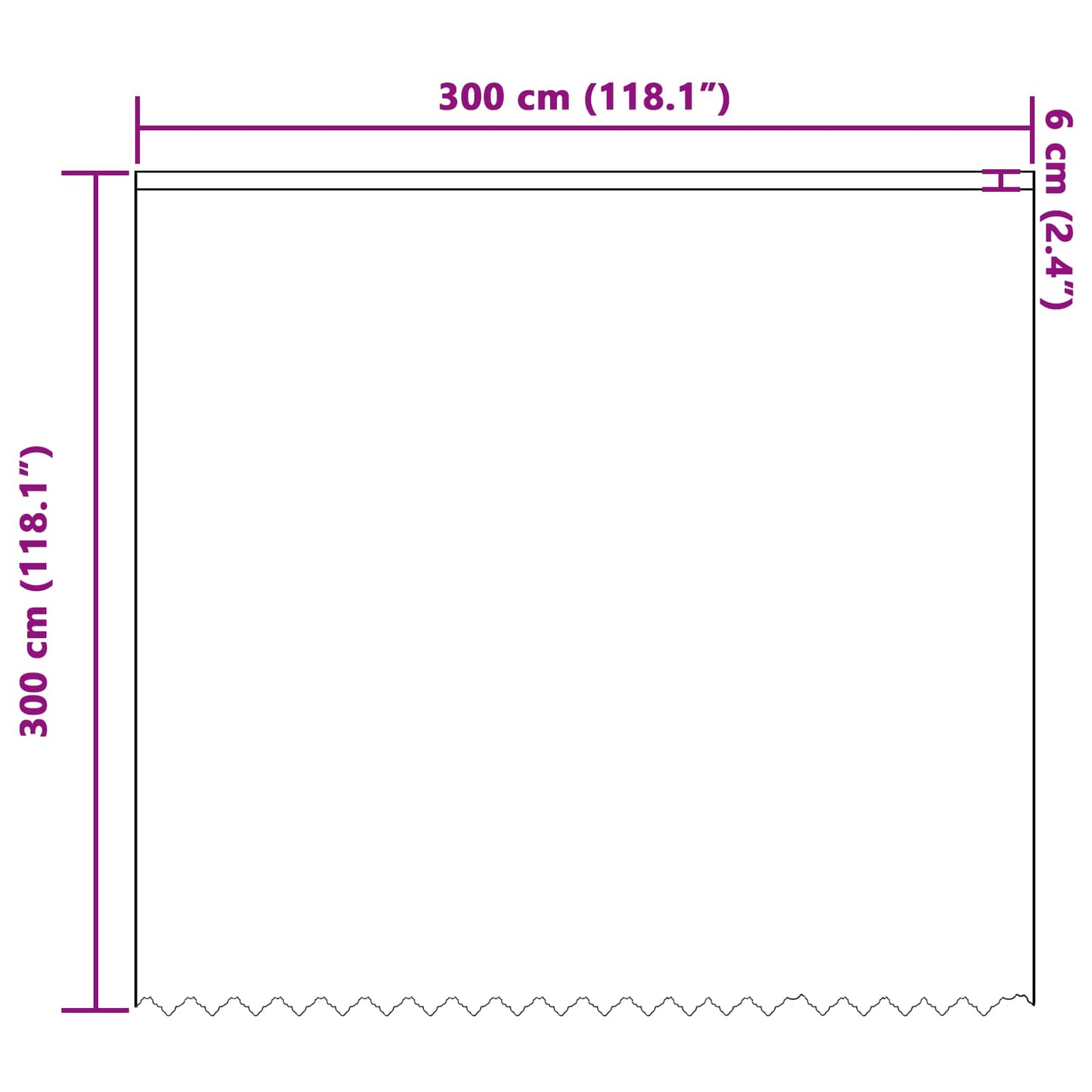 vidaXL Κουρτίνα Δαντέλας Λευκό 300 x 300 cm Πολυεστέρας