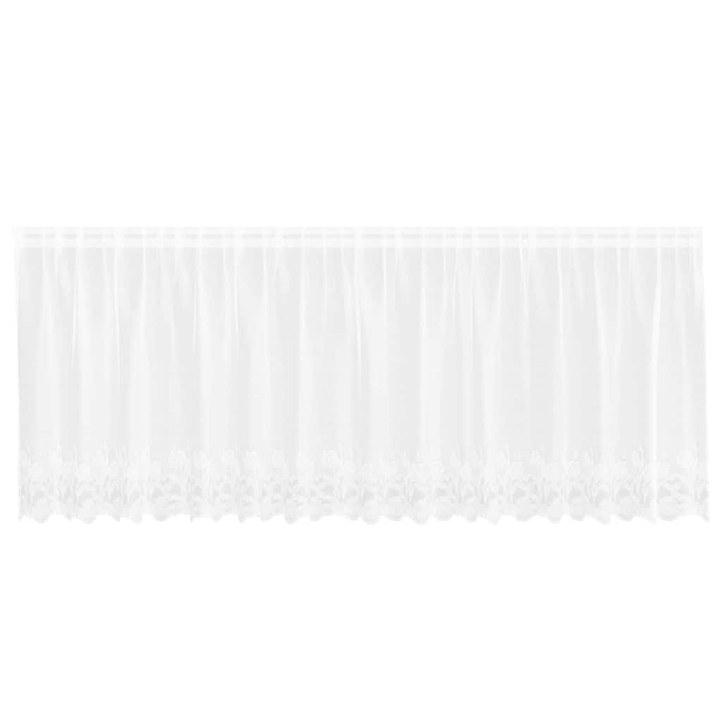 vidaXL Κουρτίνες με κουρτίνες Floral Λευκό 400 x 120 cm Πολυεστέρας