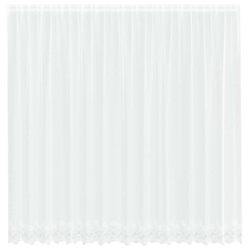 vidaXL Κουρτίνες με κουρτίνες Floral Λευκό 400 x 240 εκ. Πολυεστέρας