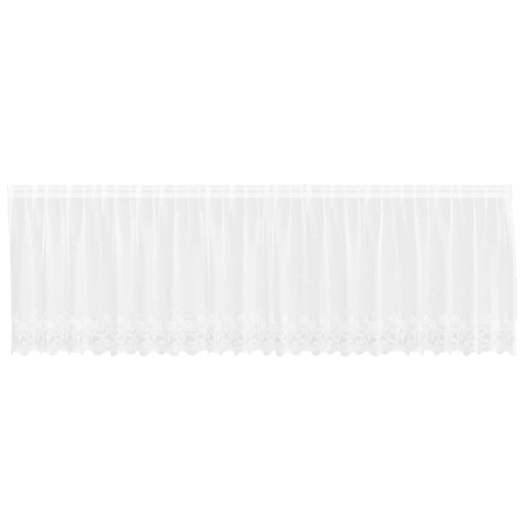 vidaXL Κουρτίνες με κουρτίνες Floral Λευκό 500 x 100 cm Πολυεστέρας
