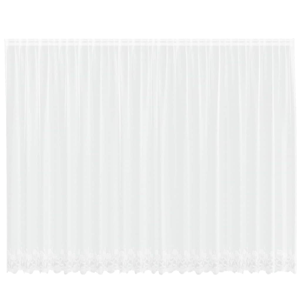 vidaXL Κουρτίνες με κουρτίνες Floral Λευκό 500 x 220 εκ. Πολυεστέρας