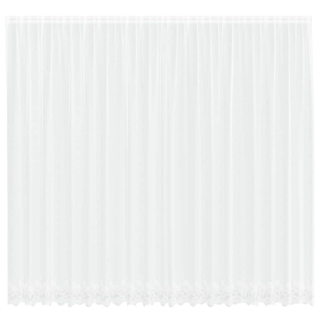 vidaXL Κουρτίνες με κουρτίνες Floral Λευκό 500 x 300 εκ Πολυεστέρας