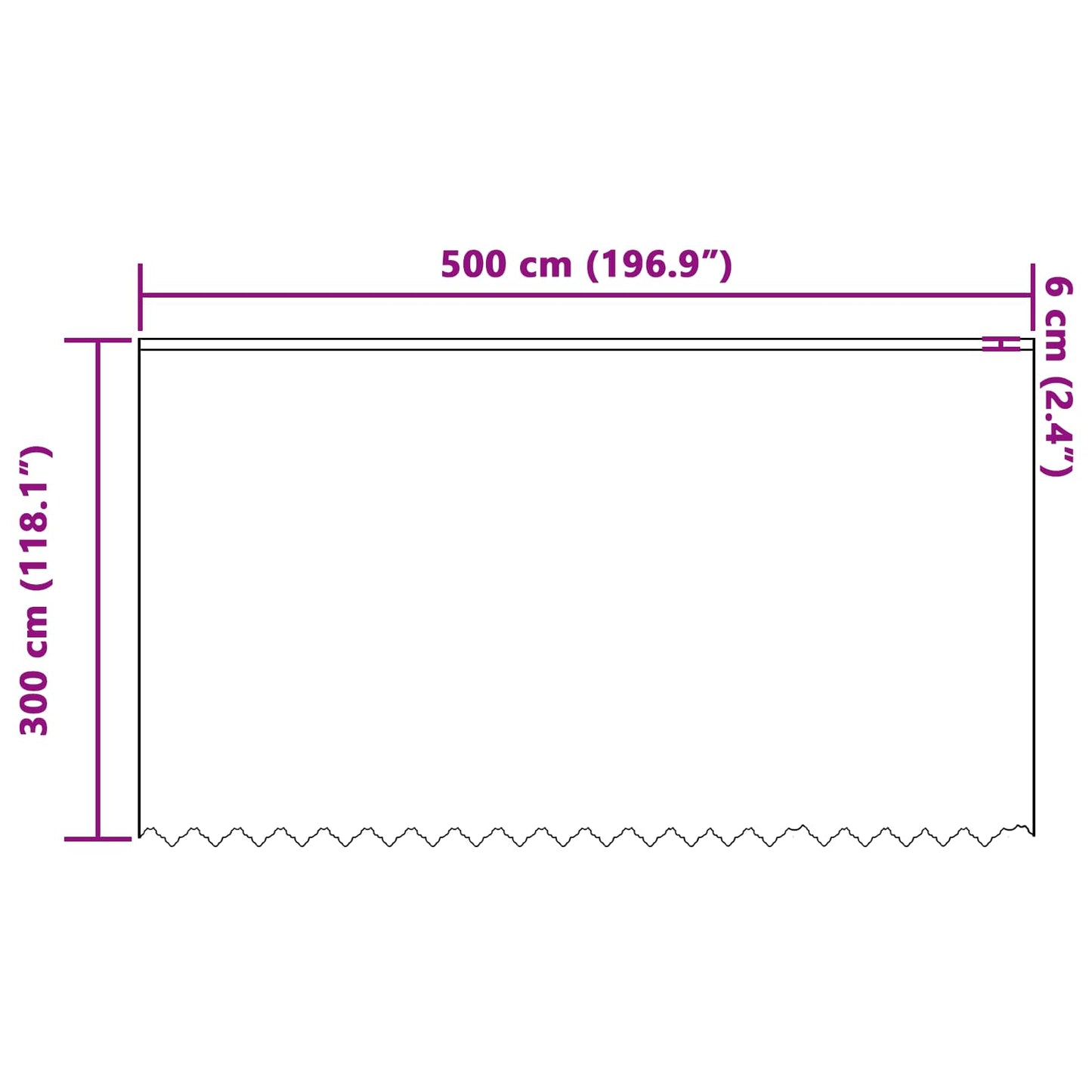 vidaXL Κουρτίνα Δαντέλας Λευκό 300 x 500 cm Πολυεστέρας