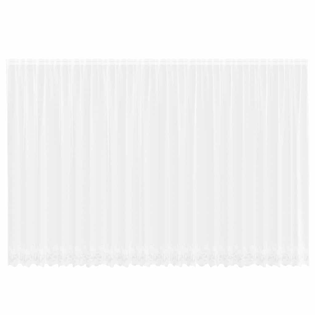 vidaXL Κουρτίνες με κουρτίνες Floral Λευκό 600 x 245 cm Πολυεστέρας