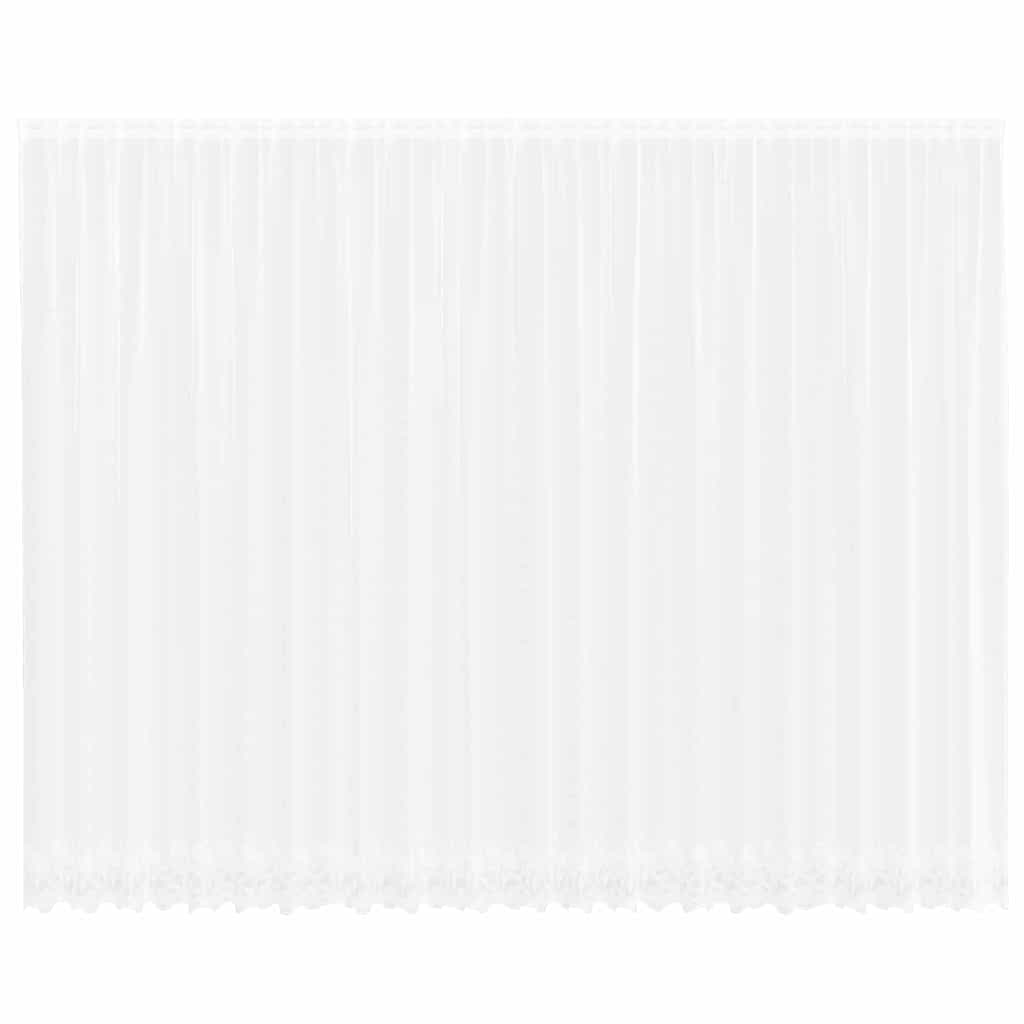 vidaXL Κουρτίνες με κουρτίνες Floral Λευκό 600 x 260 εκ. Πολυεστέρας