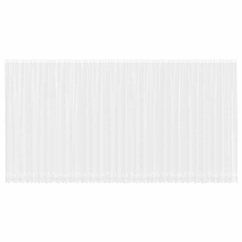 vidaXL Κουρτίνες με κουρτίνες Floral Λευκό 900 x 280 εκ. Πολυεστέρας