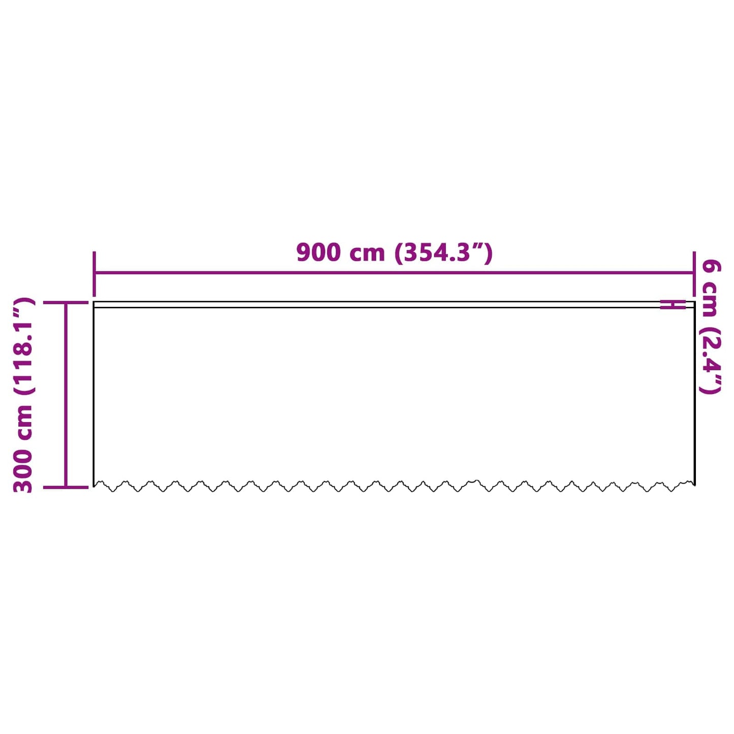 vidaXL Κουρτίνα Δαντέλας με κουρτίνες Λευκό 300 x 900 cm Πολυεστέρας