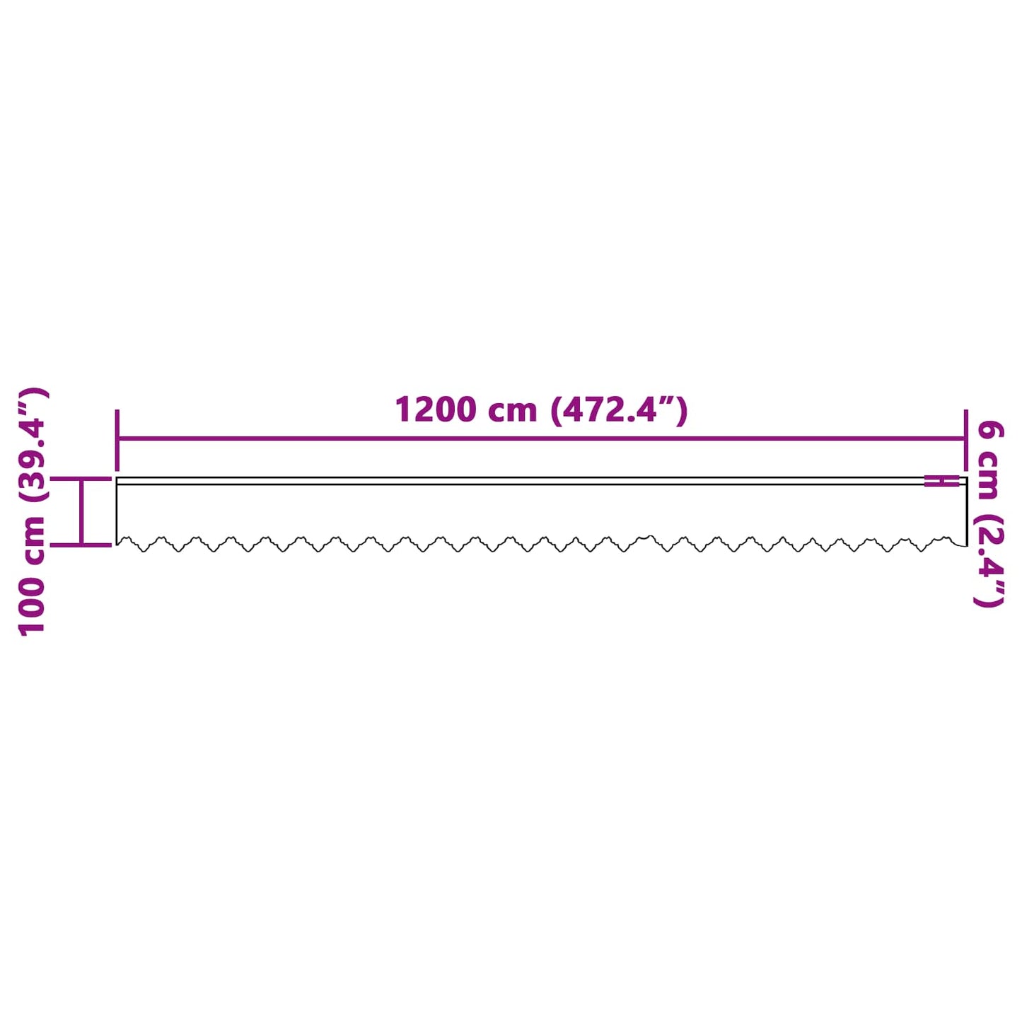 vidaXL Κουρτίνα Δαντέλας με κουρτίνες Λευκό 100 x 1200 cm Πολυεστέρας