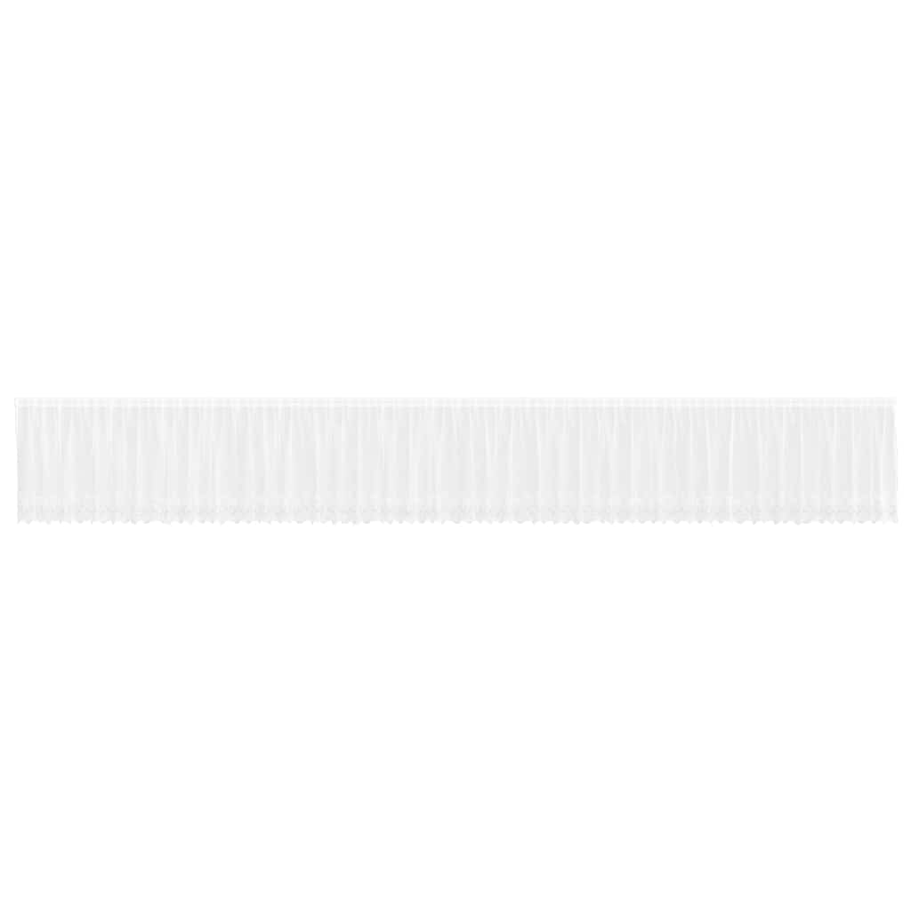 vidaXL Κουρτίνες με κουρτίνες Floral Λευκό 1200 x 120 cm Πολυεστέρας