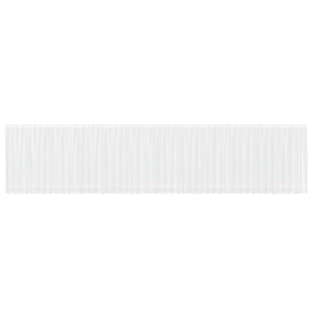 vidaXL Κουρτίνες με κουρτίνες Floral Λευκό 1200 x 140 cm Πολυεστέρας